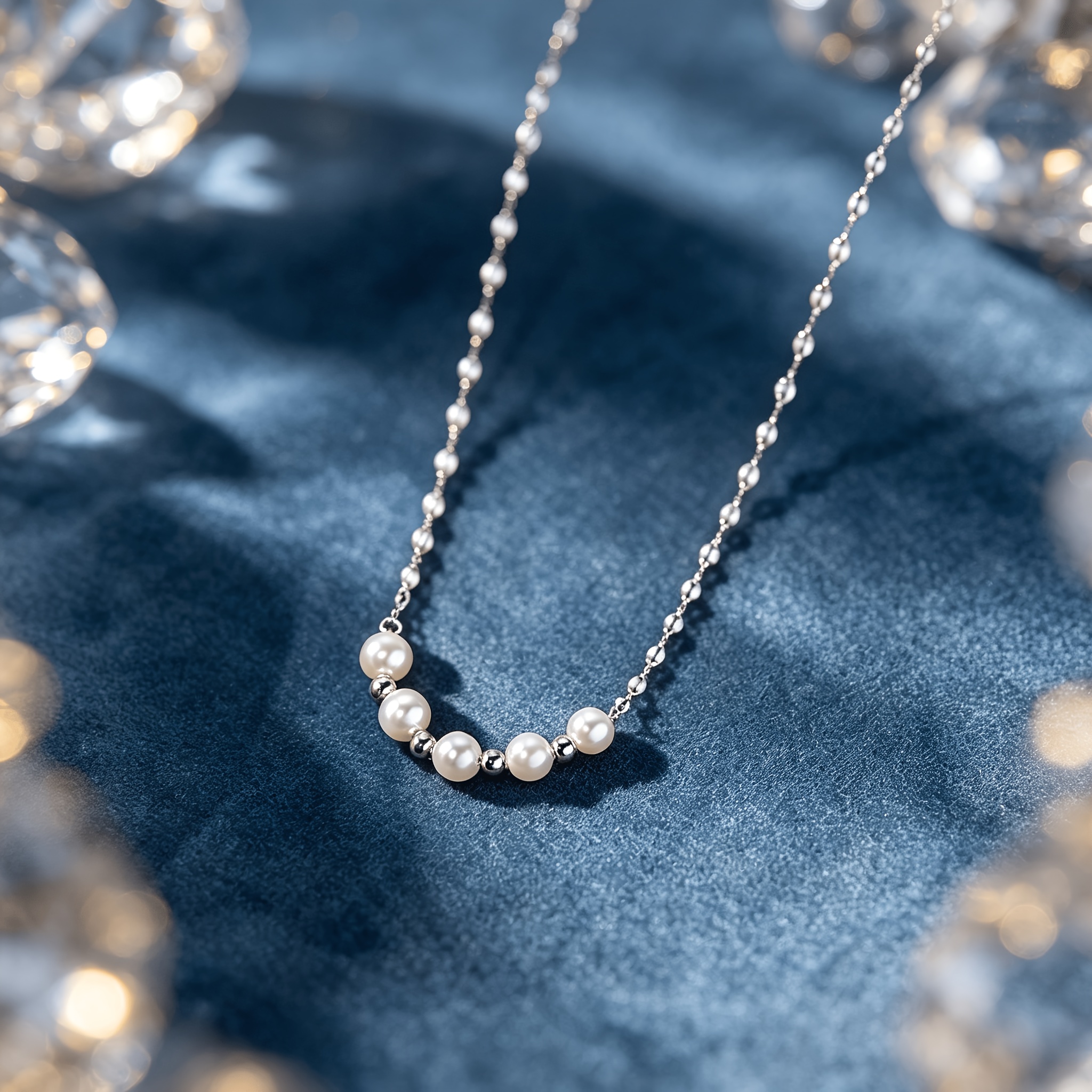 Women's 925 Silver Pearl Necklace Clavicle Chain